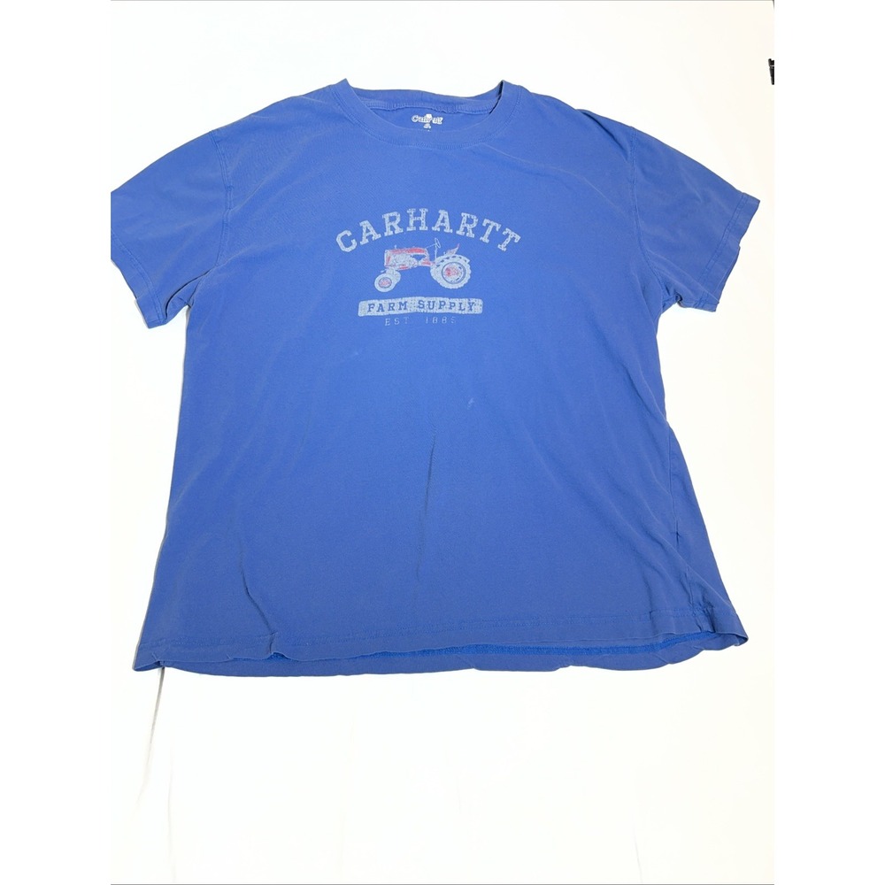 Carhartt Short Sleeve Blue T-Shirt Farm Supply Size XL